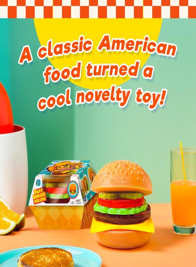 JA-RU Foodie Fusion Play Burger Deluxe Squishy Toy (1 Pack) Smushy Make Your own Patty. Squish Grilled Food Toys for Kids, Teen, & Adult. Stretchy Therapy Stress Relief Fidget Party Favor. 6723-1 - Image 5